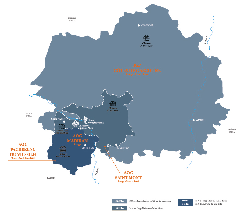 Carte des Appellations de Plaimont